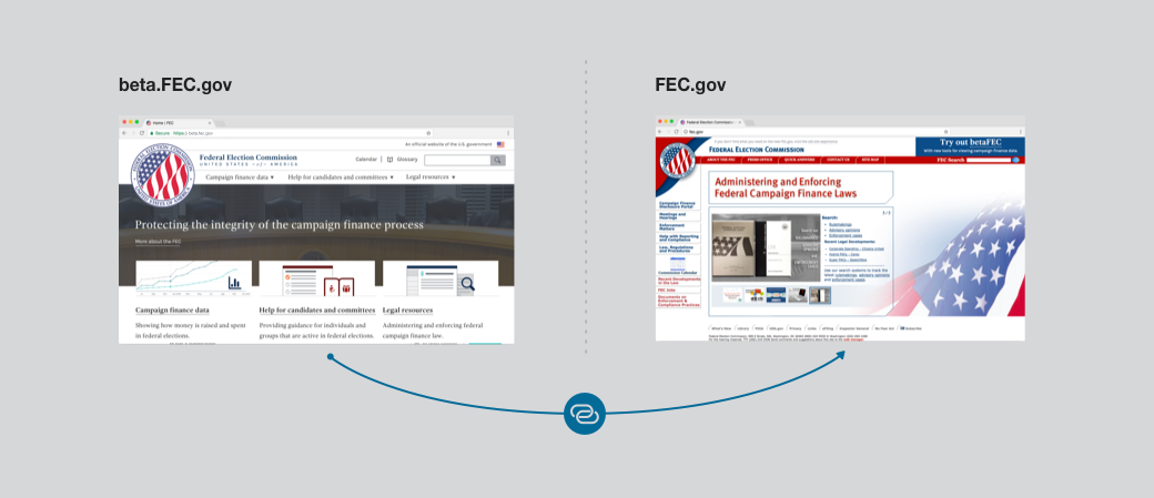 beta.fec.gov linked to fec.gov before the URL changes